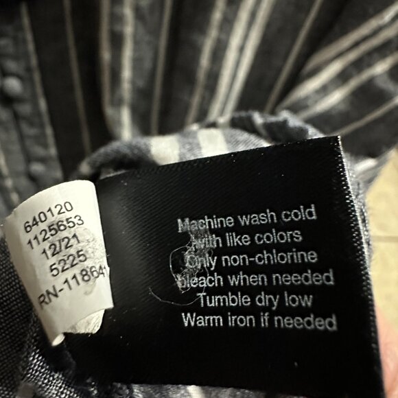 Lane Bryant sz 18 blue striped linen blend lagenlook boxy Boho tassel front top - Picture 6 of 7